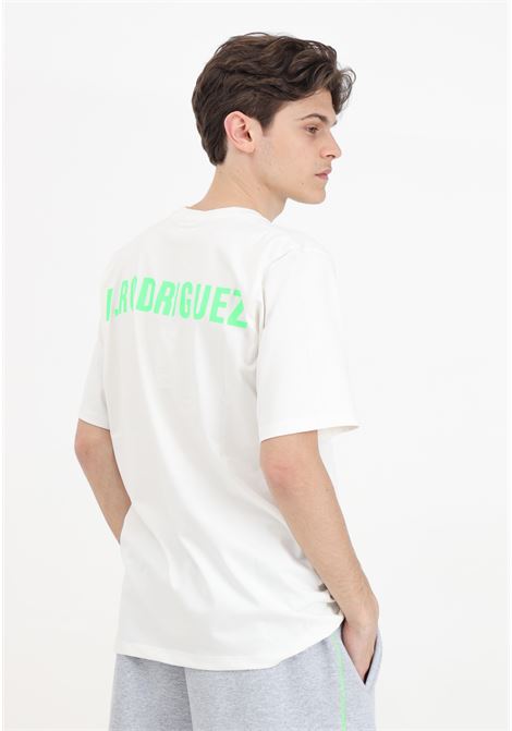 T-shirt a manica corta bianca da uomo con maxi stampa logo DIEGO RODRIGUEZ | DR329PANNA-VERDE